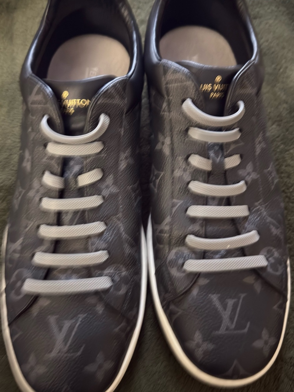Louis Vuitton Men’s Dark Gray Monogram Leather Sneakers
